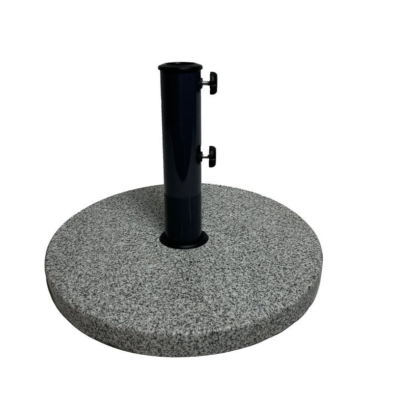 Seasonal Trends 59657 Umbrella Base, 15.7 in Dia, 13.7 in H, Round, Stone, Steel and Plastic, Gray and Black