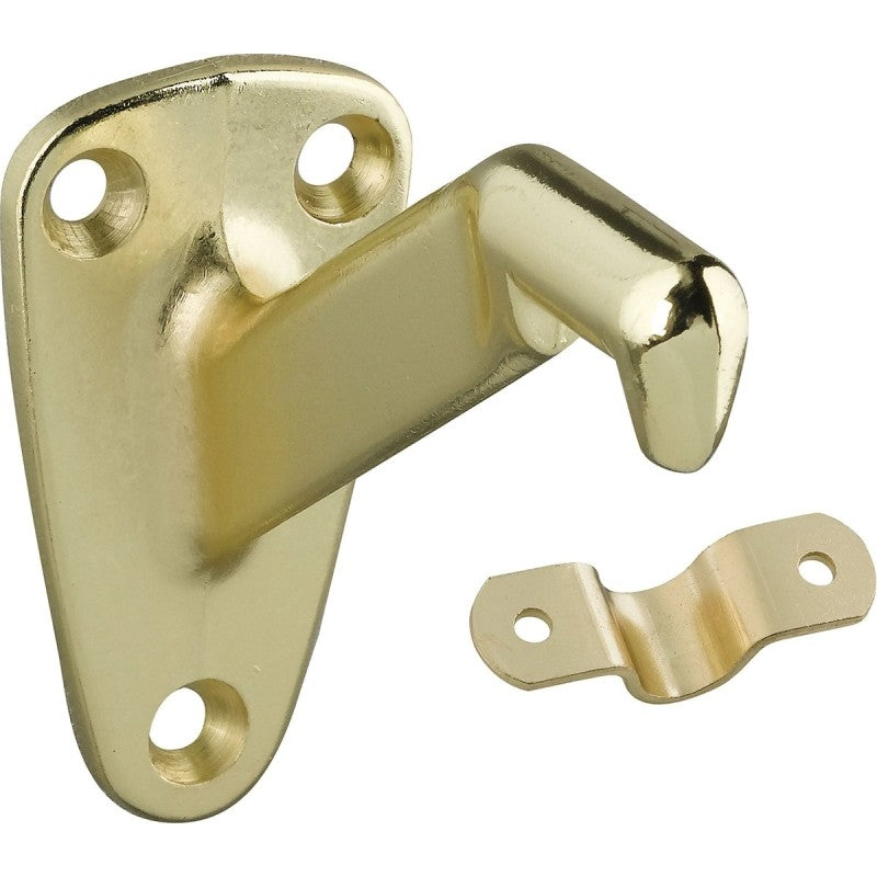 National Hardware N830-116 Heavy-Duty Handrail Bracket, 250 lb, Zinc, Polished Brass