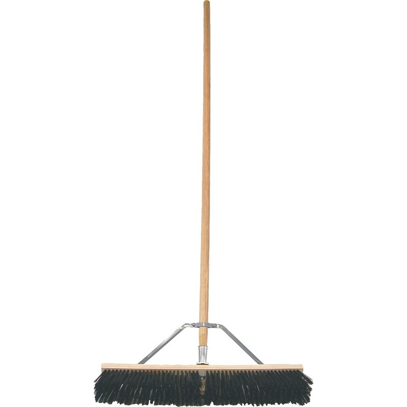 Birdwell 5027-4 Contractor Push Broom, 3 in L Trim, Polystyrene Bristle, Hardwood Handle