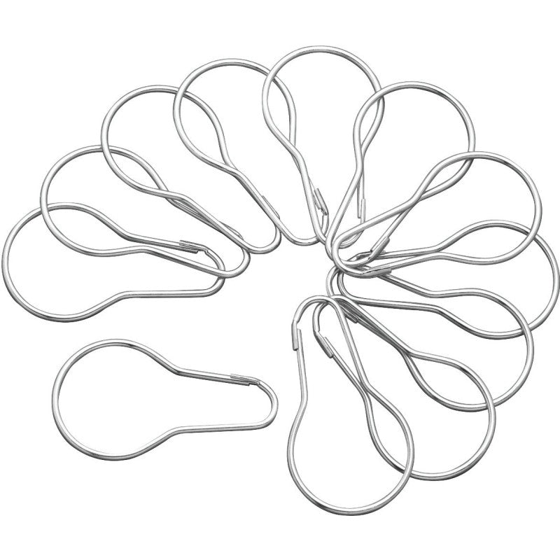 Plumb Pak PP825-25 Shower Curtain Pin, 1-3/8 in Opening, Steel, Bright, 3 in W, 5-1/4 in H