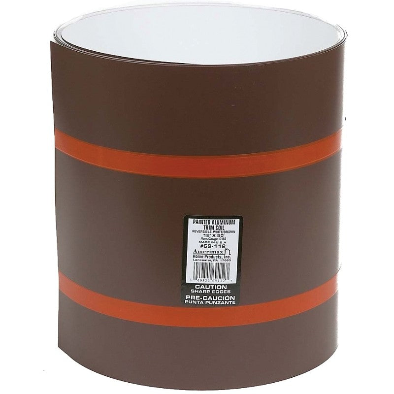 Amerimax 69110 Trim Coil, Brown/White, 0.0167 in Thick, 50 ft L, 0.018, Aluminum, Painted