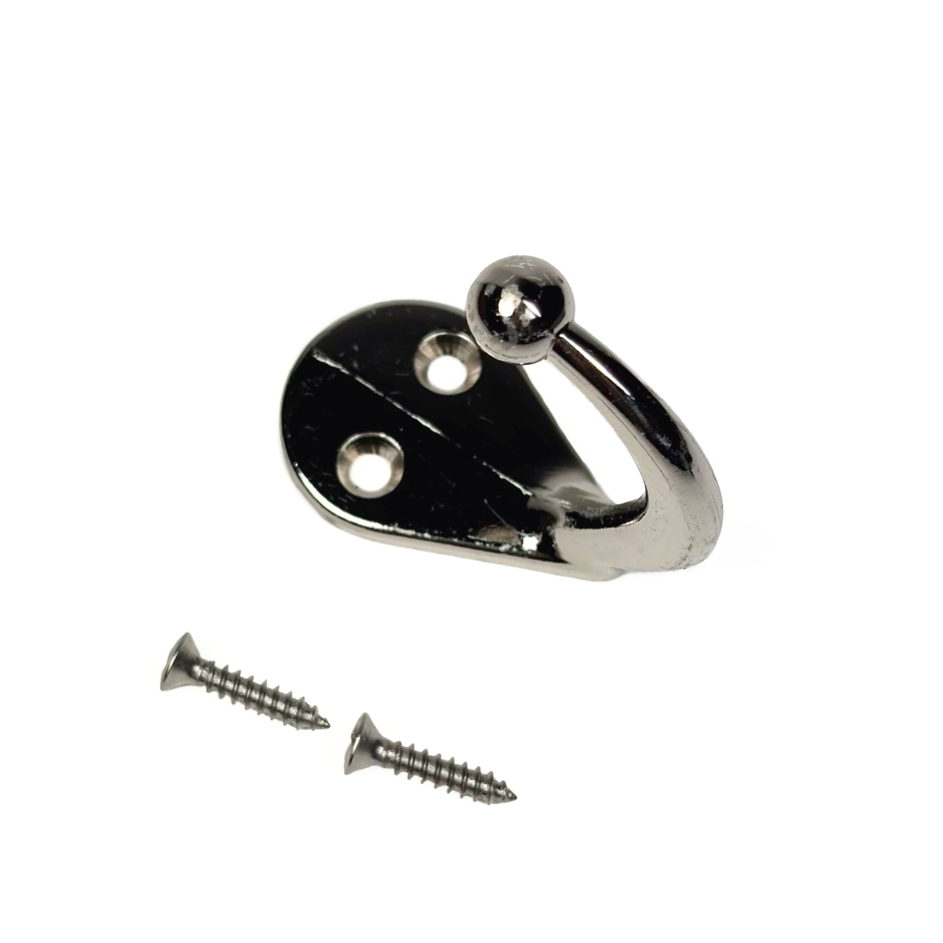 Basic Single Ball End Robe Hook Bright Nickel Chromium (POS)