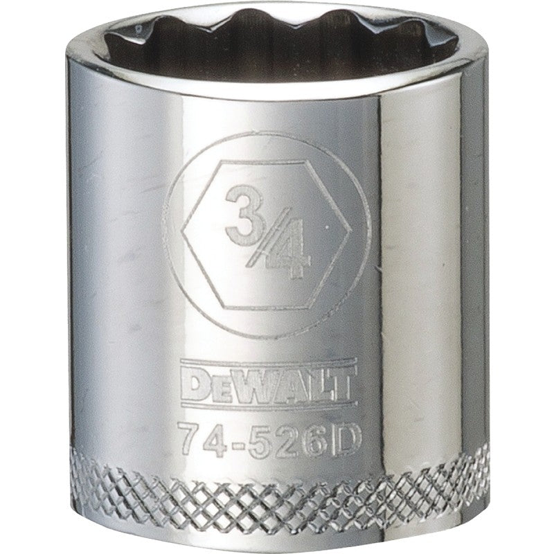 DEWALT DWMT74526OSP Hand Socket, 3/4 in Socket, 3/8 in Drive, 12-Point, Vanadium Steel, Polished Chrome