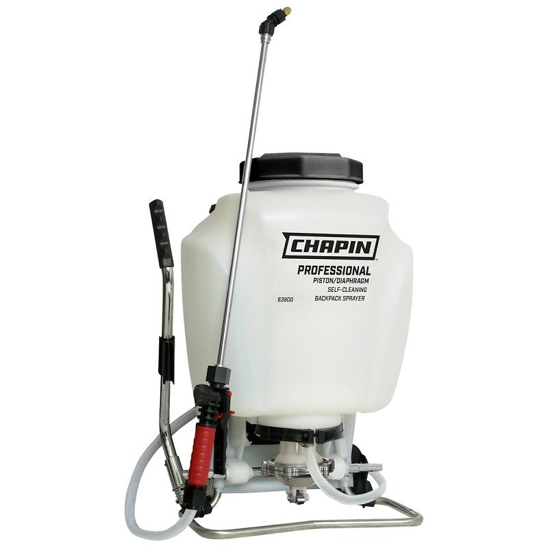 Chapin 63900 Backpack Sprayer, 4 gal Tank, 48 in L Hose, Poly Tank, 25 ft Horizontal, 23 ft Vertical Spray Range