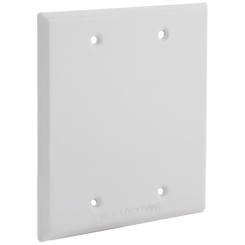 Hubbell 5175-1 Cover, 4-1/2 in L, 4-1/2 in W, Metal, White, Powder-Coated