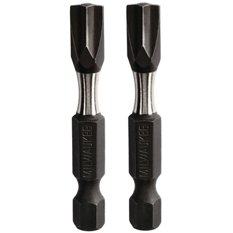 Milwaukee 48-32-4443 Power Bit, #2, #1 Drive, ECX Drive, 1/4 in Shank, Hex Shank, 2 in L, Carbon Steel