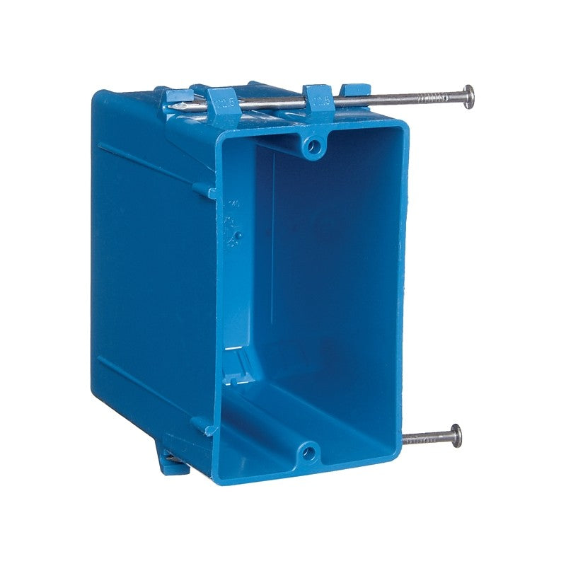 Carlon B122A-UPC Outlet Box, 22 cu-in, 1-Gang, PVC, Blue