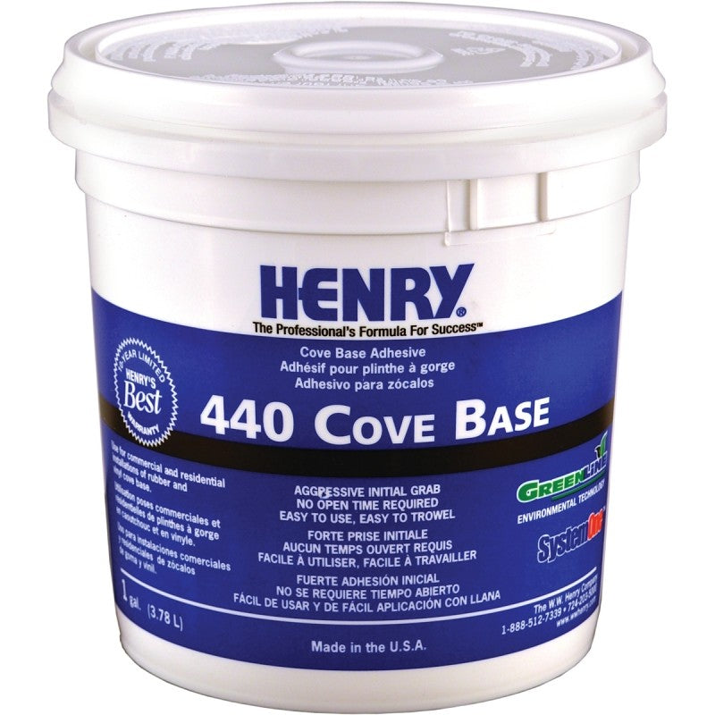 Henry 12111 Cove Base Adhesive, Beige, 1 gal, Pail