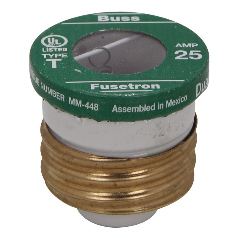 Bussmann BP/T-25 Plug Fuse, 20 A, 125 V, 10 kA Interrupt, Time Delay Fuse, Plastic Body