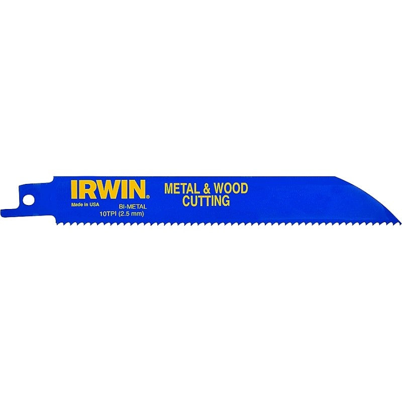 Irwin 372110 Reciprocating Saw Blade, Applicable Materials: Carbon Steel, Plastic, Stainless Steel, 12 in L, 120-Teeth