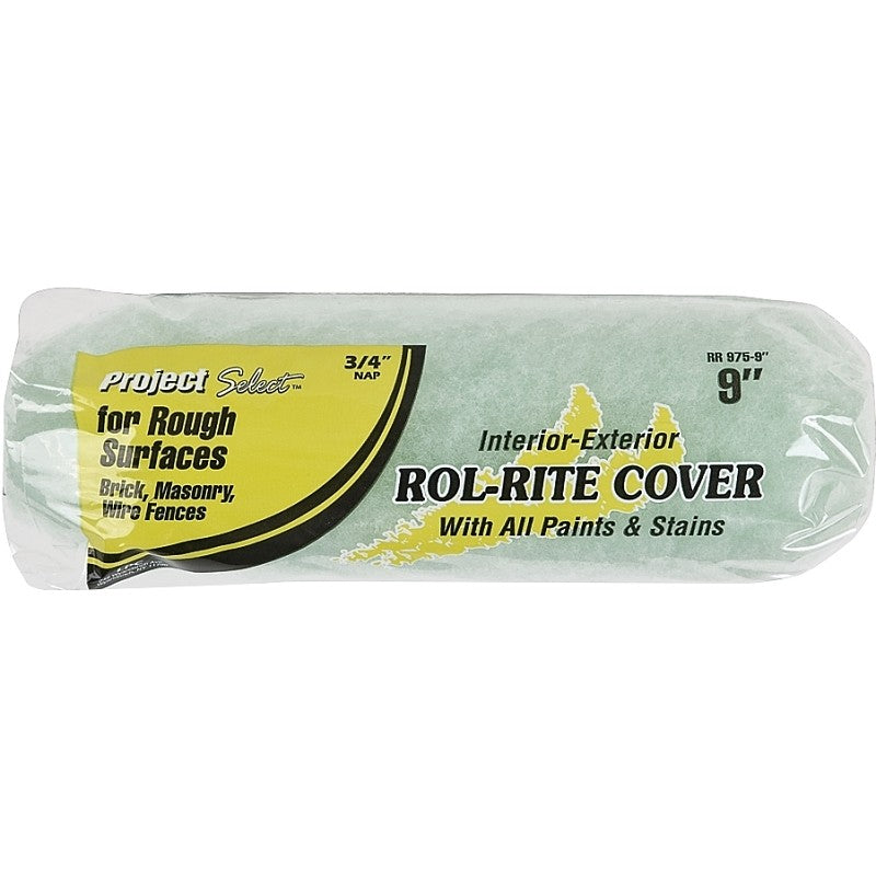 Linzer RR 975 Paint Roller Cover, 3/4 in Thick Nap, 9 in L, Fabric Cover