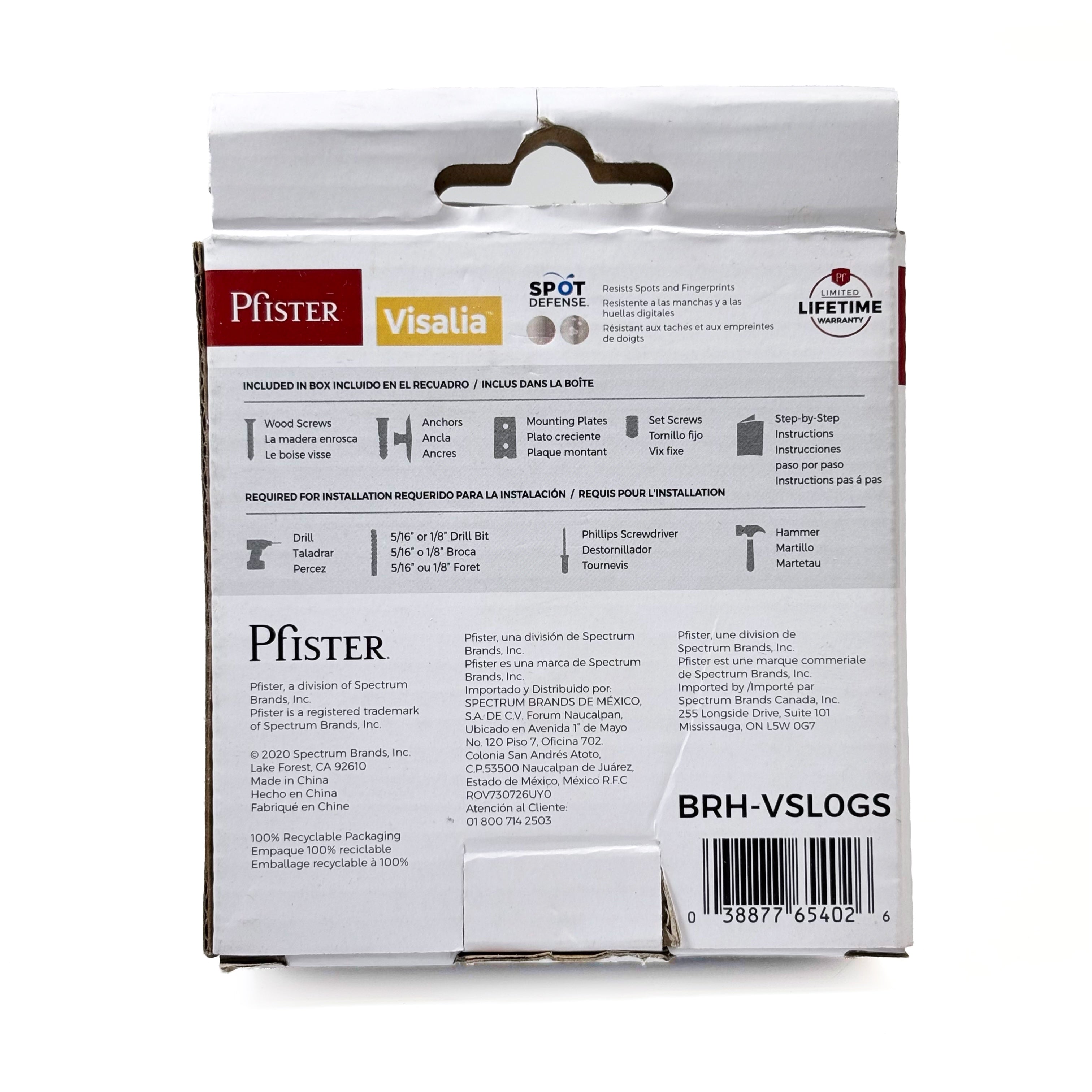 Visalia Robe Hook Spot Defense Brushed Nickel (POS)