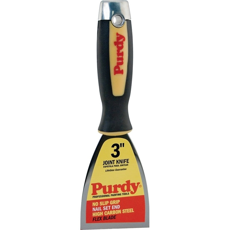 Purdy 144900030 Premium Joint Knife with Hammerhead, 3 in L Blade, HCS Blade, Angled, Flexible Blade, Rubber Handle