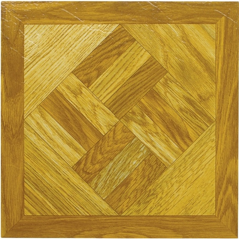 ProSource ELE-1518-3L Vinyl Floor Tile, 12 in L Tile, 12 in W Tile, Square Edge, Wood Geometric