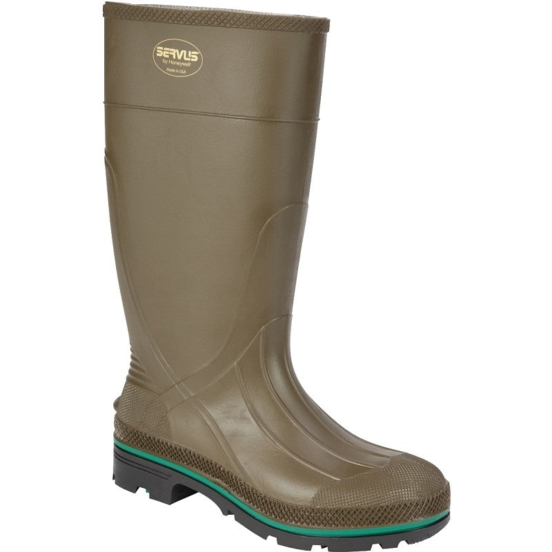 Servus Northener Series 75120-14 Non-Insulated Work Boots, 14, Brown/Green/Olive, PVC Upper, Insulated: No