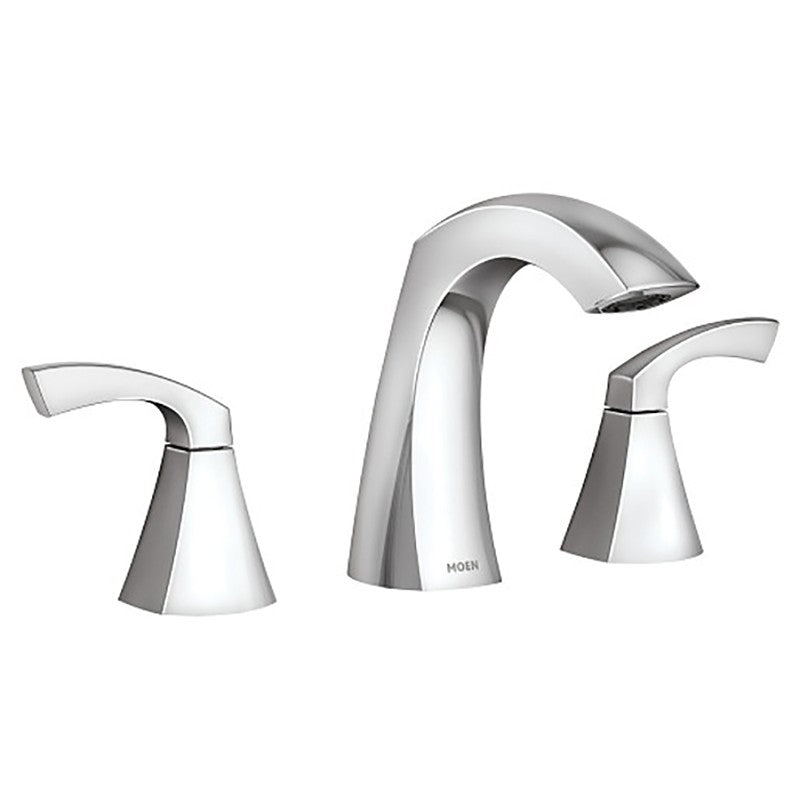 Moen Lindor 84504 Widespread Bathroom Faucet, 1.2 gpm, 2-Handle, 3-Faucet Hole, Metal, Chrome