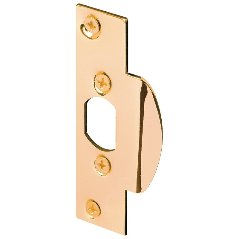 Defender Security U 9422 Door Strike Plate, 4-1/4 in L, 1-1/8 in W, Steel, Brass