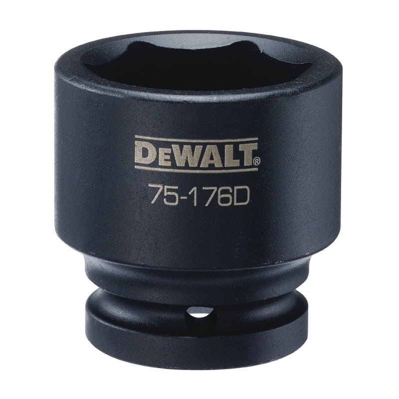 DEWALT DWMT75176OSP Impact Socket, 38 mm Socket, 7/8 in D Socket, 5.1 in OAL, 3/4 in Drive, 6-Point, CR-440 Steel