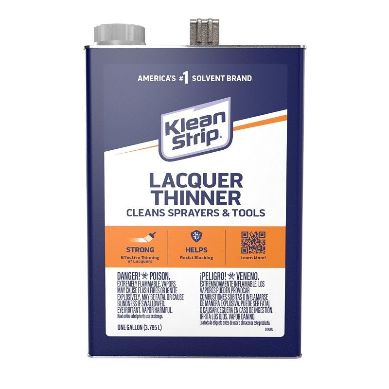 Klean Strip GML170 Lacquer Thinner, Liquid, Free, Clear, Water White, 1 gal, Can (Pack of 4)