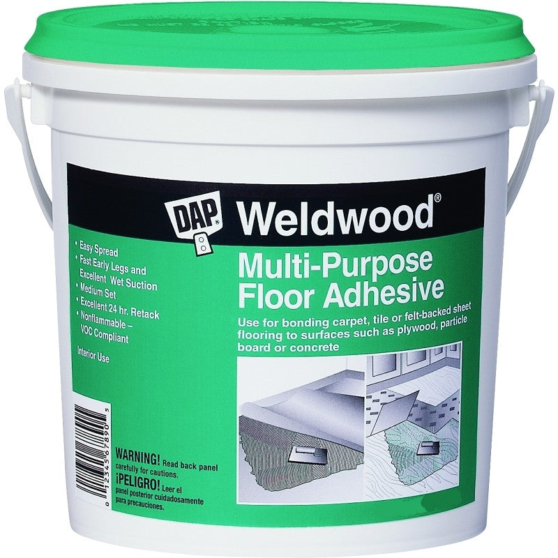 DAP 00141 Floor Adhesive, Off-White, 1 qt Pail
