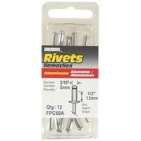 Surebonder FPC68A Pop Rivet, Long, 1/2 in Grip, 3/16, 1/2 in L, Aluminum