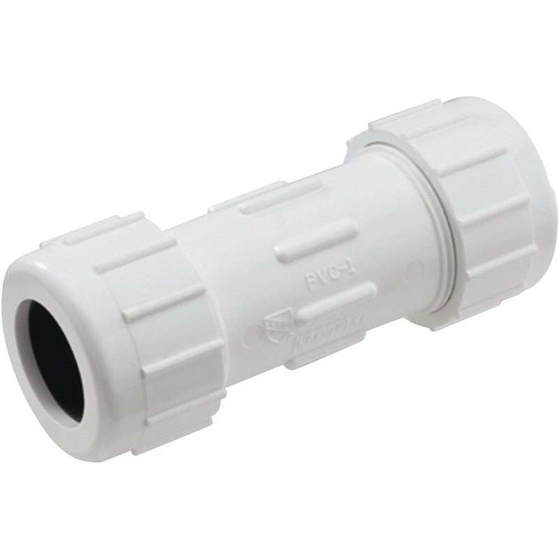 B & K 160-103 Double Seal Coupling, 1/2 in, Compression, PVC