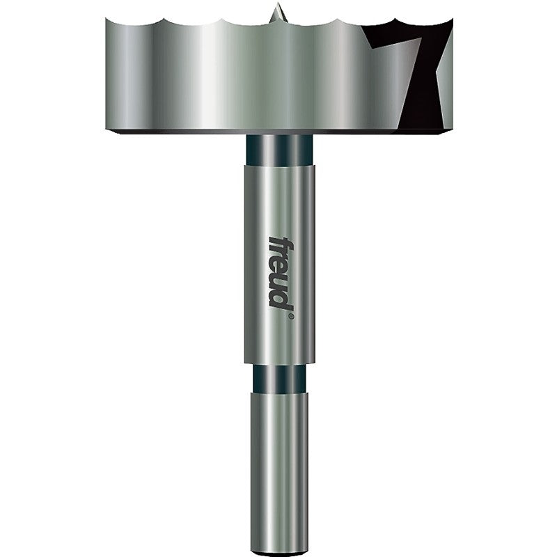 Freud Precision Shear PB-016 Forstner Bit, 2-1/8 in Dia, 3-1/2 in OAL, 3/8 in Dia Shank
