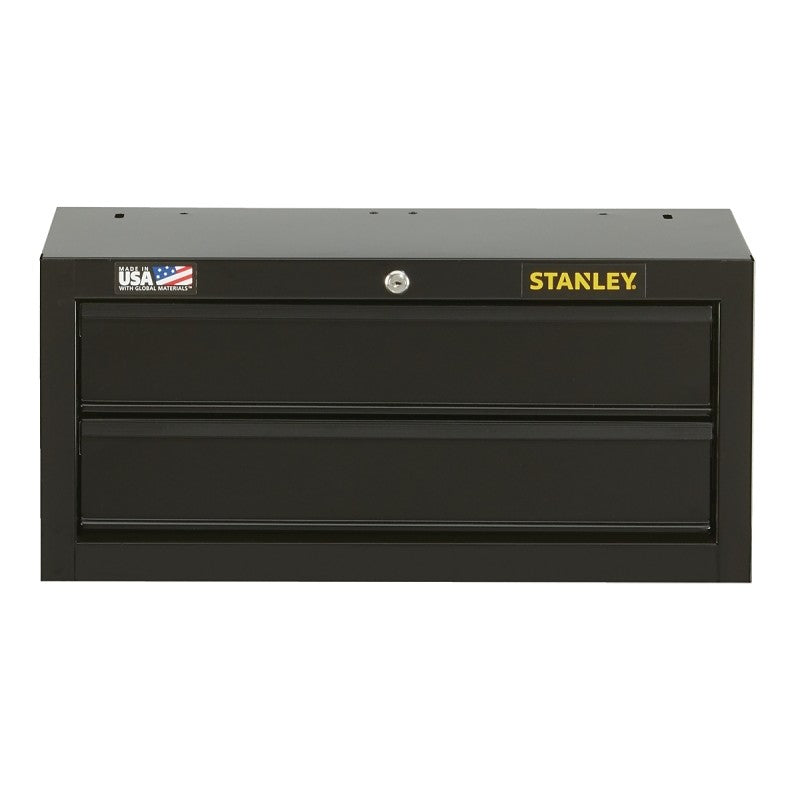 STANLEY STST22621BK Middle Tool Chest, 1830 cu-in, 26 in OAW, 11-1/2 in OAH, 12 in OAD, Steel, Black, 2-Drawer