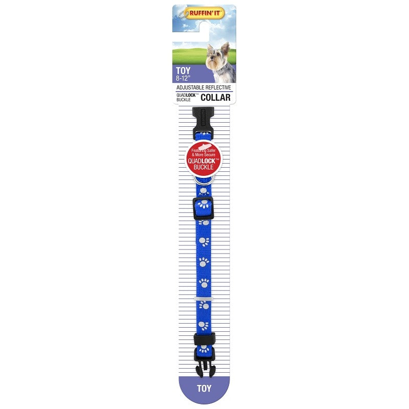 Ruffin'It 39201 Reflective Dog Collar, 8 to 12 in L, 3/8 in W, Nylon, Assorted (Pack of 3)