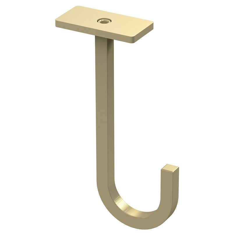 National Hardware N275-533 Long Hook, 5 in H, Steel, Brushed Gold, Ceiling, Screw Mounting