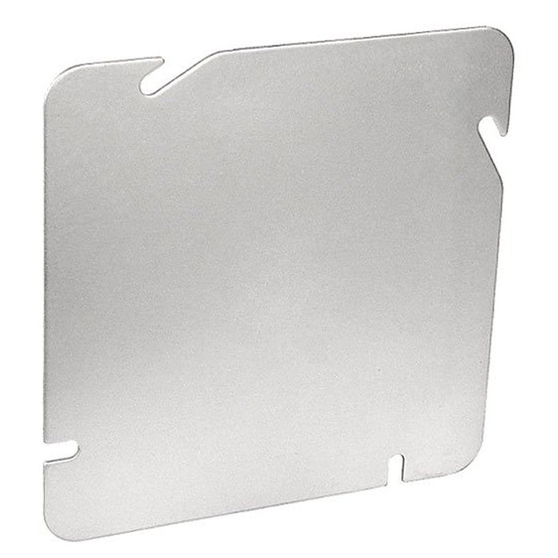 Southwire 72C1-UPC Flat Blank Cover, 0.06 in L, 4-11/16 in W, Square, Steel, Silver, Zinc-Plated