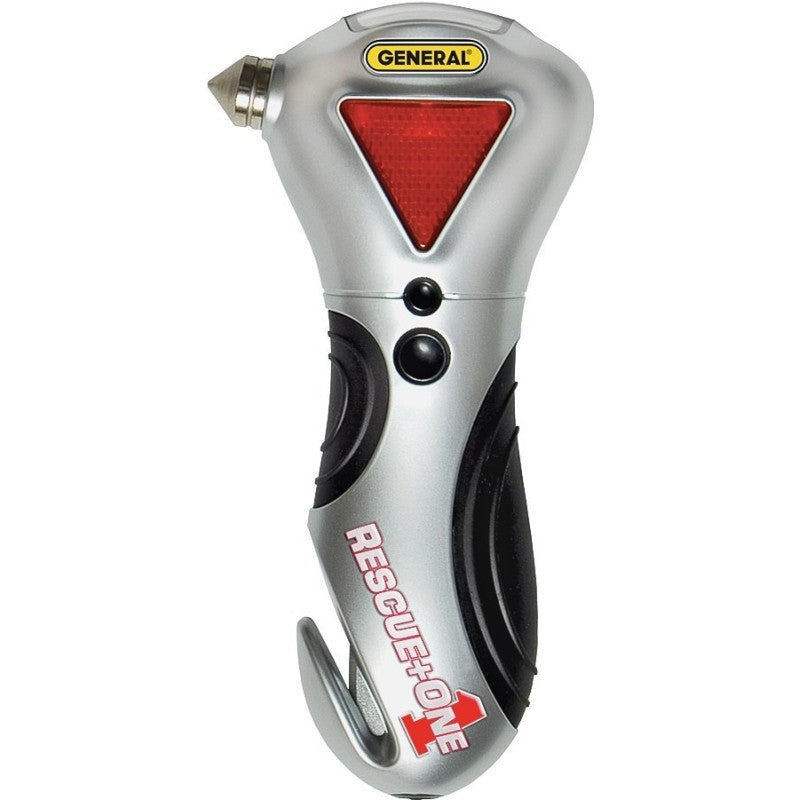 General RESCUEplusONE 7902 Car Escape Tool, AAA Battery, Magnetic Handle, Rubber, White