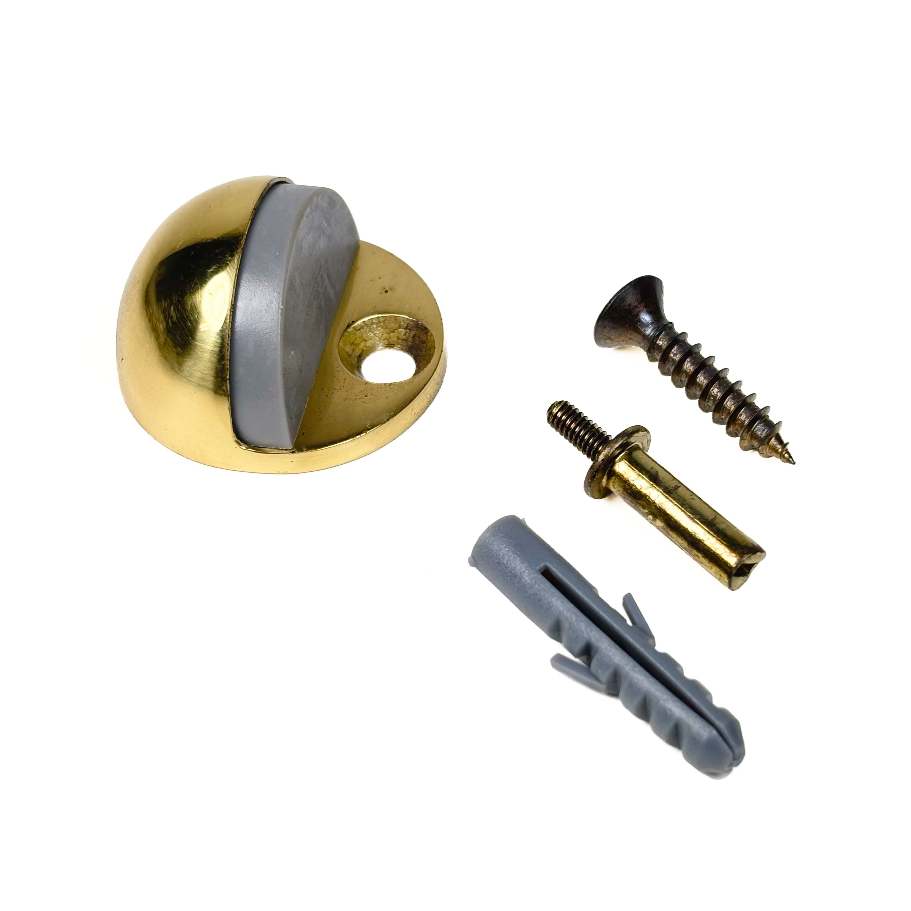Low Rise Dome Floor Mount Door Stop Bright Brass
