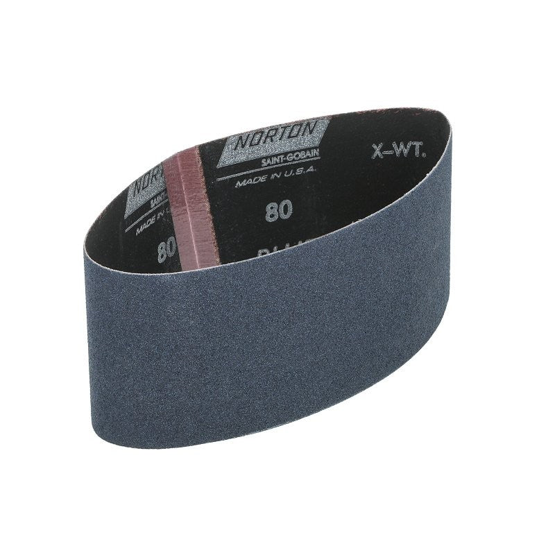 Norton 02230 Sanding Belt, 3 in W, 18 in L, 80 Grit, Medium, Zirconia Aluminum Abrasive