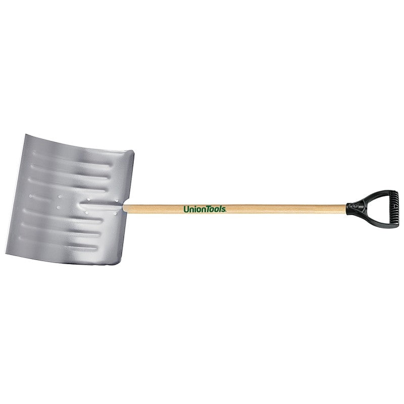 UnionTools 1640400 Snow Shovel, 18 in W Blade, 14-1/2 in L Blade, Aluminum Blade, Wood Handle, 51 in OAL