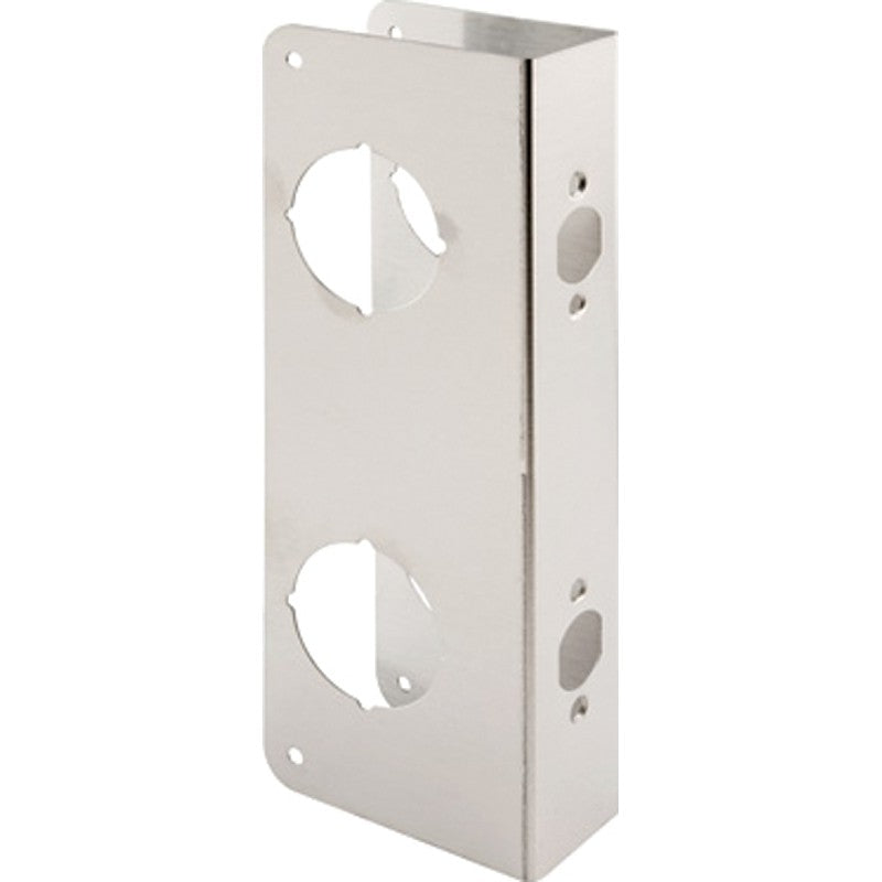 Prime-Line U 10539 Series Lock and Door Reinforcer, Stainless Steel, 2-3/8 in Backset, 1-3/4 in Thick Door, 10-7/8 in H