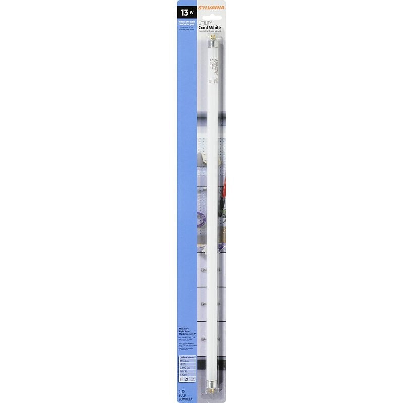 Sylvania 21315 Fluorescent Bulb, 13 W, T5 Lamp, Miniature G5 Lamp Base, 830 Lumens, 4200 K Color Temp, Cool White Light (Pack of 6)