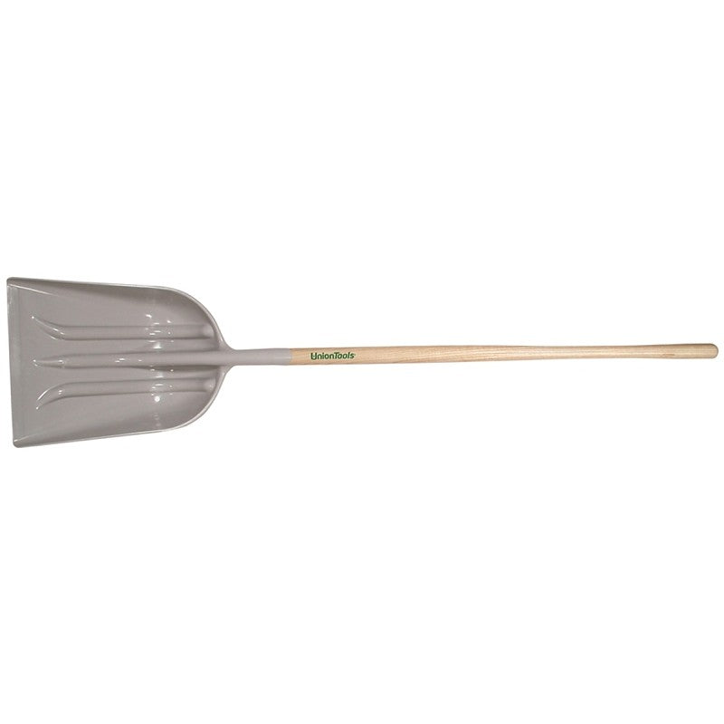 True Temper 1680100 Grain Scoop, 14-3/4 in W Blade, 18-3/4 in L Blade, Poly Blade, Hardwood Handle, 64 in OAL