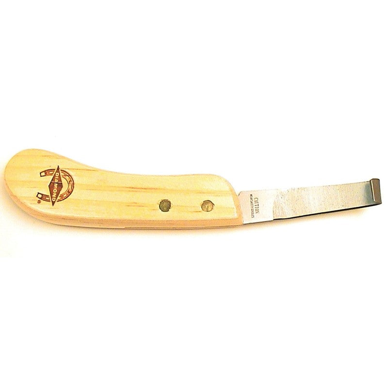 Diamond Farrier D280L Hoof Knife, Wide Blade, Stainless Steel Blade, Hardwood Handle, Comfortable-Grip Handle