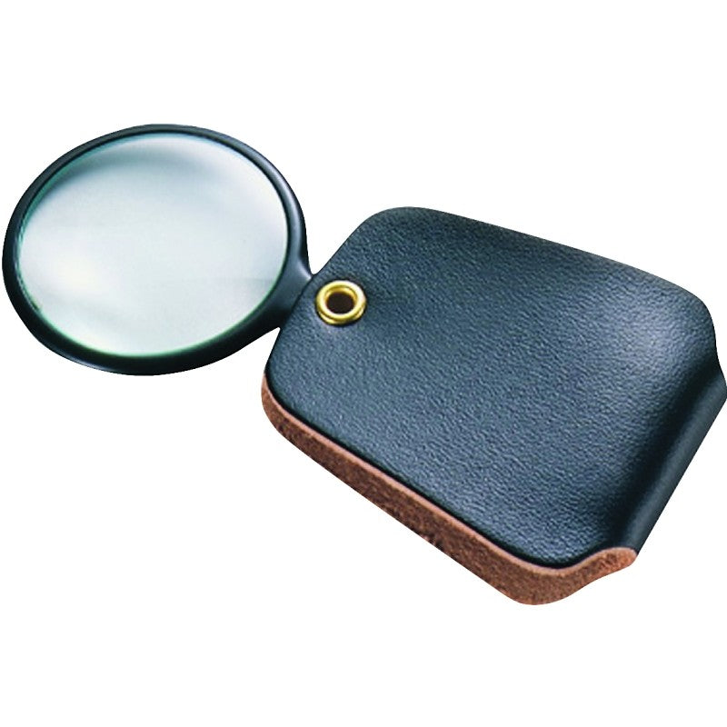 General 532 Pocket Reading Magnifier, 1 in Mirror, 2.5X Magnification, 4 in L Focal, Glass Mirror
