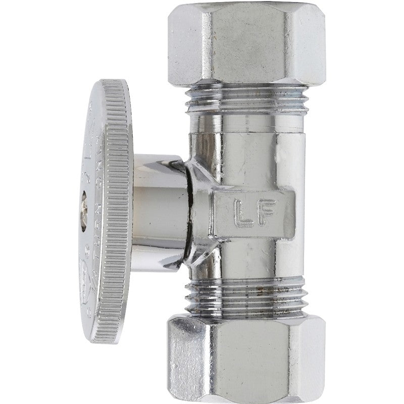 Plumb Pak PP2042PCLF Shut-Off Valve, 5/8 x 7/16 in Connection, Compression, Chrome