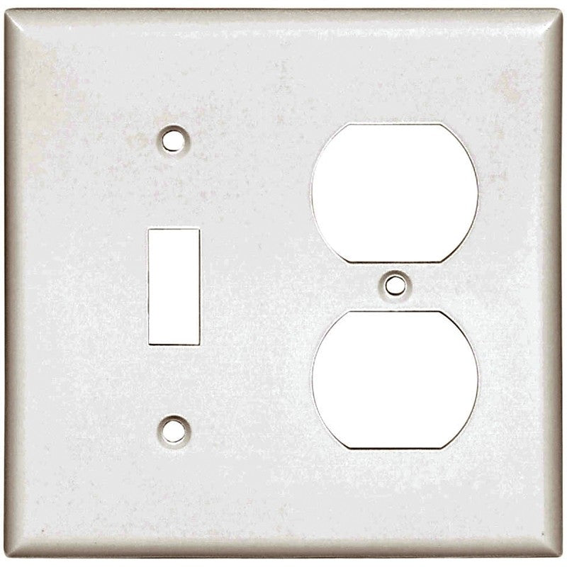 Eaton Cooper Wiring 2138W-BOX Combination Wallplate, 4-1/2 in L, 4.56 in W, 2 -Gang, Thermoset, White, High-Gloss (Pack of 10)