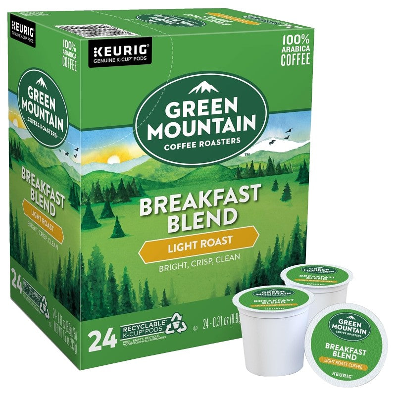 Keurig 5000330085 Breakfast Blend K-Cup Pod Box, Yes Caffeine, Light Roast Box (Pack of 4)
