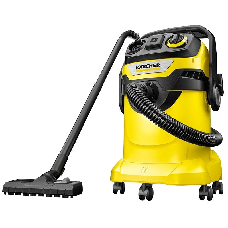 Karcher 1.628-311.0 Wet and Dry Vacuum Cleaner, 6.3 gal, 73 dB, Flat Pleated, 1100 W, 120 V, Yellow