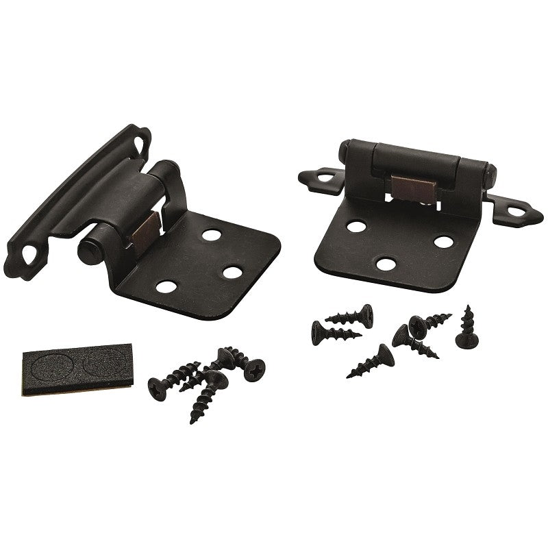 Amerock BPR3429FB Hinge, Matte Black, 2-3/4 in L x 1-3/4 in W, Self-Closing, Overlay Hinge