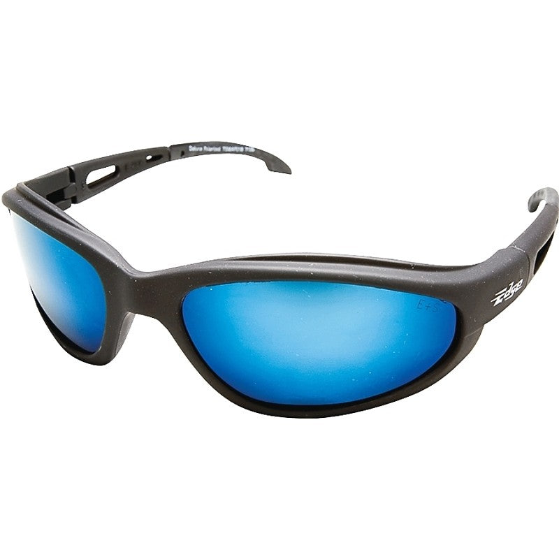 Edge TSMAP218 Polarized Safety Glasses, Blue Lens, Black Frame, Unisex, Polycarbonate Lens, Full Frame, Nylon Frame