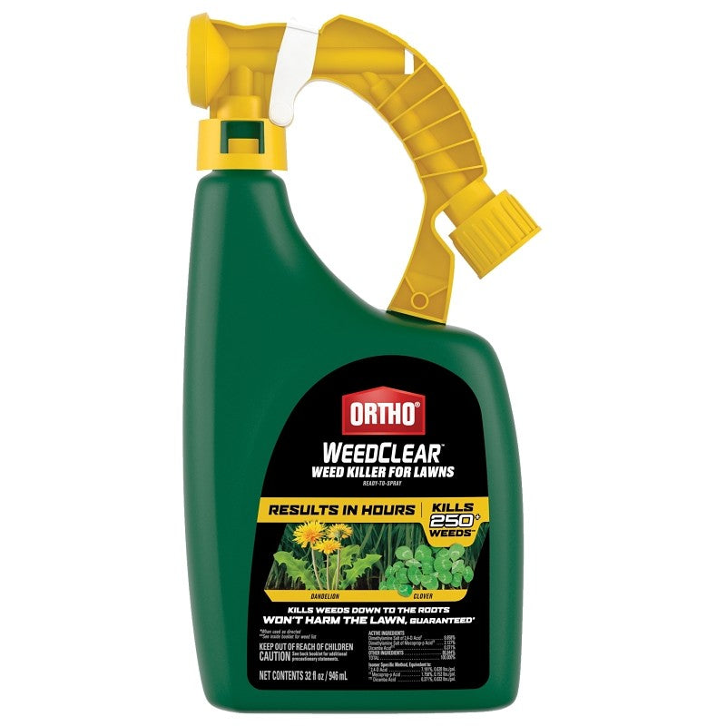 Ortho WeedClear 0204910 RTU Lawn Weed Killer, Liquid, Spray Application, 32 oz Bottle