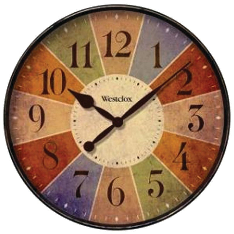 Westclox 32897 Clock, Round, Multi-Color Frame, Plastic Clock Face, Analog