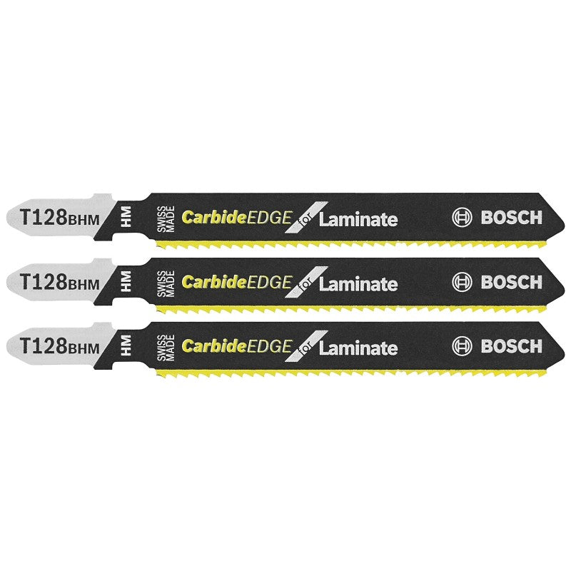 Bosch T128BHM3 Jig Saw Blade, 0.35 in W, 3-5/8 in L, 14 TPI, Carbide Cutting Edge (Pack of 5)