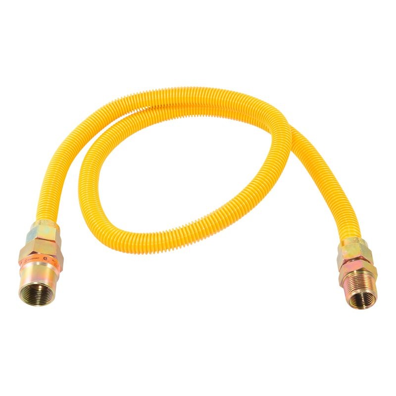 Eastman 30YE54V548B Gas Connector, 48 in L, 3/4 in, FIP x MIP, Stainless Steel, 5/8 in OD